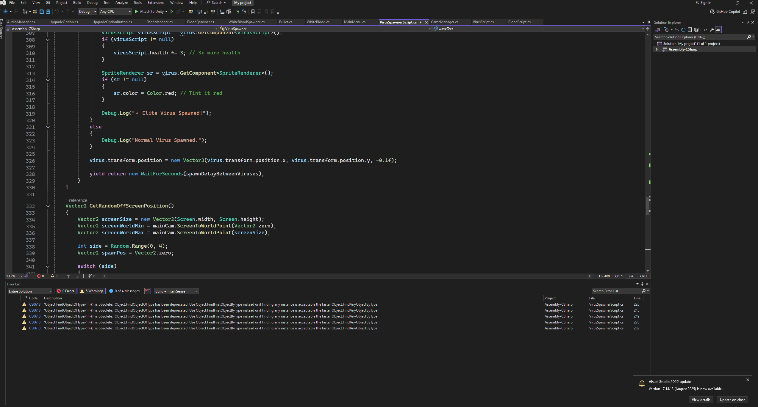 code for spawning